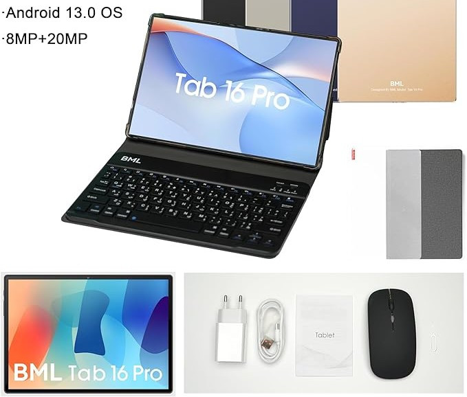 تبلت دانش آموزی BML مدل Tab 16 Pro | با کیبورد و موس (حافظه و رم اسمی و نمایشی)